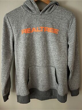 Realtree Gray Pullover Hoodie with Orange Logo